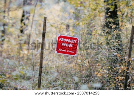 Traffic signs on a French road in the countryside