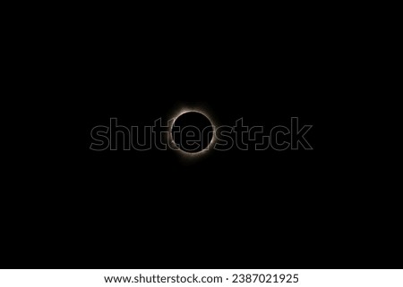 nightscape, night full of stars, hybrid solar eclipse, Exmouth, Australia, 20.04.2023, small part of the corona of our sun with also visible some solar flares and solar mass ejections Royalty-Free Stock Photo #2387021925