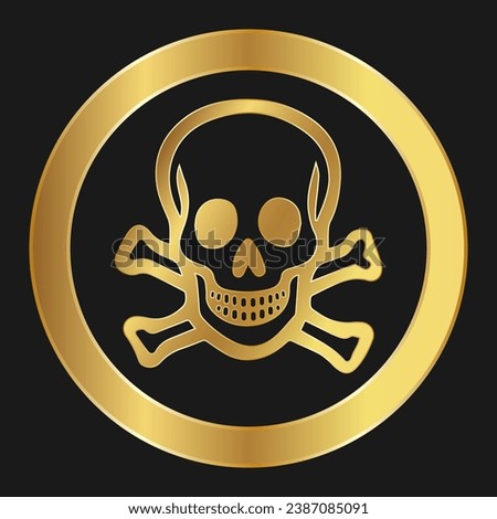 Toxic hazard Gold icon on product packaging and box