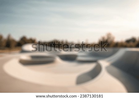 skate park, blurred and defocused for bokeh background