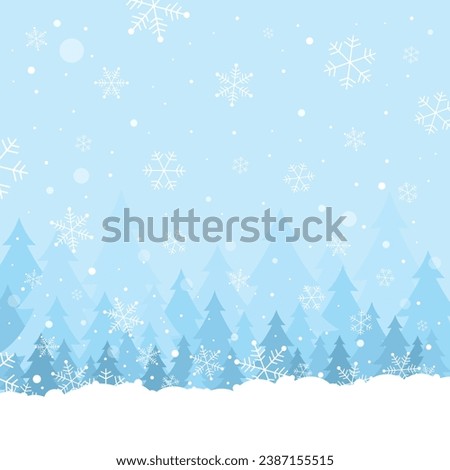 Vector illustration. Flat winter landscape. Simple snowy backgrounds. Snowdrifts. Snowfall. Clear blue sky. Blizzard. Snowy weather. Winter season. Panoramic wallpapers. Set of backgrounds.
 Royalty-Free Stock Photo #2387155515