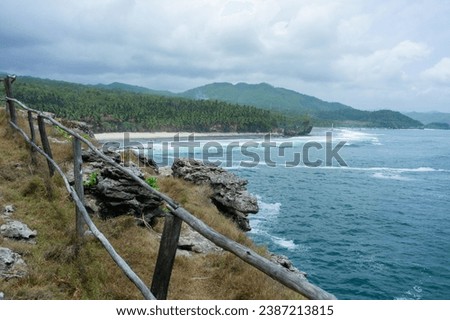 
Image of wooden beach fence, stock photo, 3D object, suitable for posters and advertisements for tourist attractions in Indonesia.