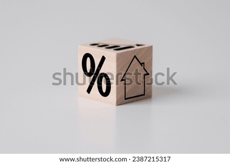 Up arrow growth on wooden cube blocks, bar graph chart steps with percentage icons on white background, business growth process, profit, wealth, leader trends, economic improvement concepts.