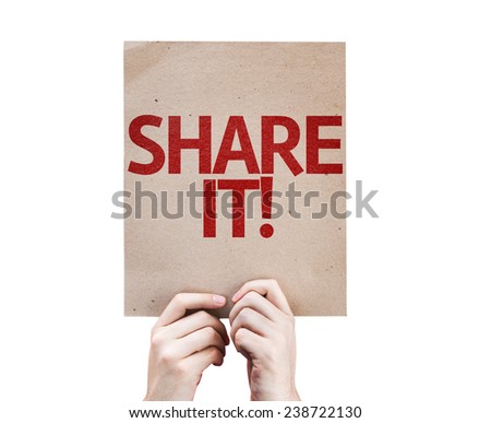 Share It! card isolated on white background