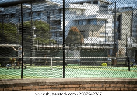 synthetic tennis court at a tennis court in summer in australia outdoors