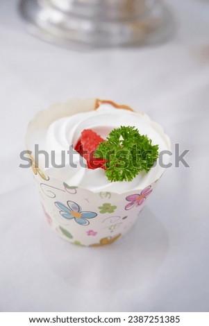 Cupcakes on a white background. Cupcake is an American dessert.  representative of happiness  A symbol that indicates cuteness in youth.
