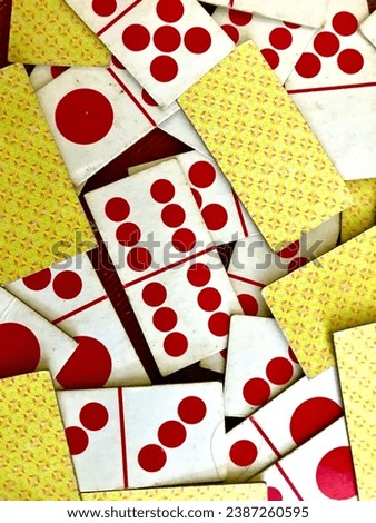 The red domino cards are random and irregular Royalty-Free Stock Photo #2387260595