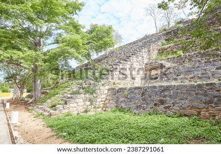 The pyramid of Kinich Kak Moo in Izamal, Yucatan, Mexico Royalty-Free Stock Photo #2387291061