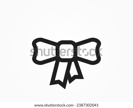 ribbon bow line icon. isolated vector image for Christmas, New Year and winter design