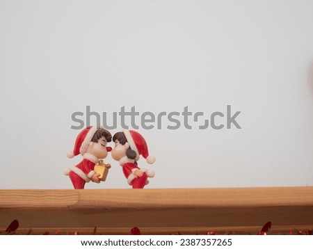 doll toy merry christmas two object gift symbol sign love happy valentine couple xmas cute celebration festival red white copy space background santa 14 fourteen february romance character baby teddy