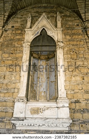 Inside and Facade of the eighteenth-century Real Albergo dei Poveri from the Real Orto Botanico, Naples, Italy Royalty-Free Stock Photo #2387382185
