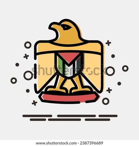 Icon eagle symbol. Palestine elements. Icons in MBE style. Good for prints, posters, logo, infographics, etc.