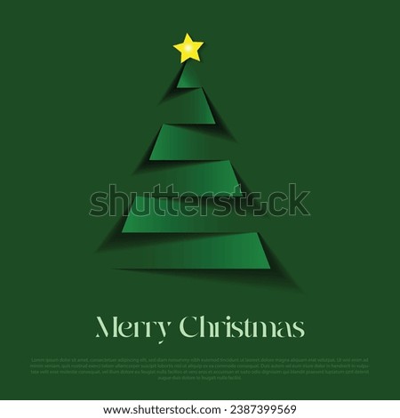 Christmas tree art vector.Green Color Christmas Delight: 3D Graphics and Shadow Vector Illustration of a Festive Tree