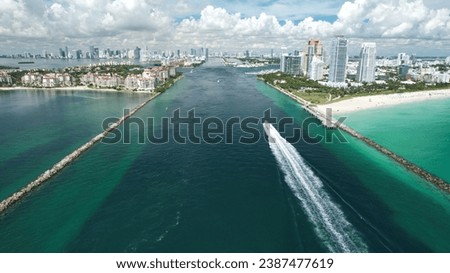 Miami Florida South Beach boat traffic Royalty-Free Stock Photo #2387477619