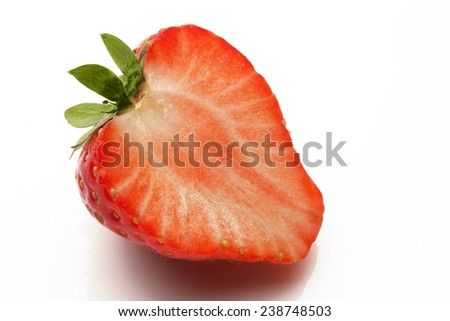 sliced strawberry on white background