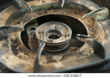 close up of gas stove burner