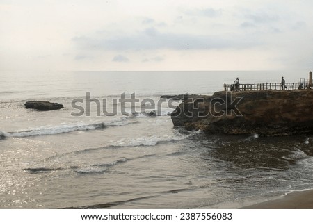 sea ​​water with large coral rocks