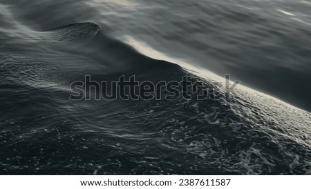 Beautiful Current Curl Curved Wave Reflection monotone Black sea