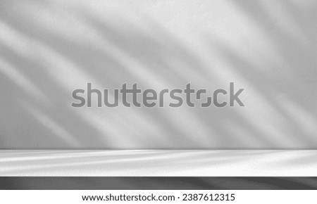 Empty Concrete Shelf with Shadow light cement Wall room interior studio Background well display product Backdrop background and text presentation on free space 