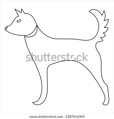 Continuous single line dog vector art drawing minimalist dog face outline abstract hand drawn style