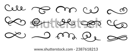 Calligraphic swirl flourish set collection