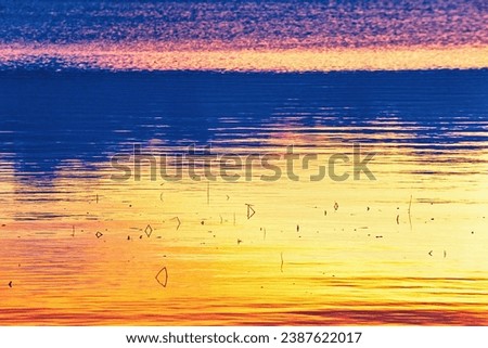Colorful sunset reflections in the water