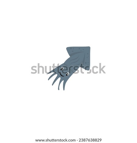 set of cute sea animals with expressions vector