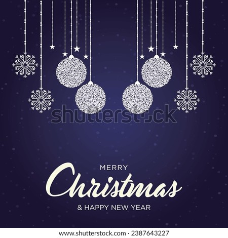 Merry Christmas background with Christmas pendants vector collection