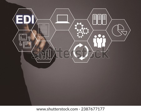 Electronic data exchange EDI, data exchange between teams or partner companies Working as a team in exchanging contacts