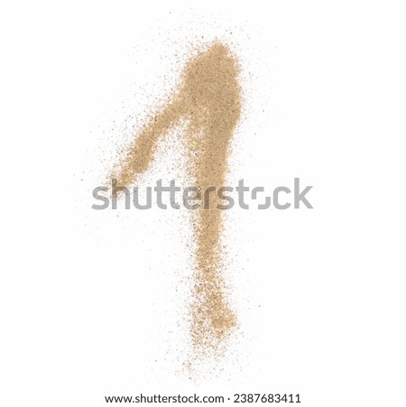 Sand number one,1 symbol isolated on white, clipping path
