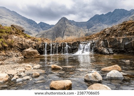 Fairy pools view, Scotland, Isle of Skye Royalty-Free Stock Photo #2387708605