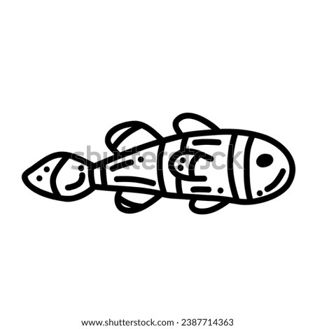 Hand drawn of fish, vector illustration art.