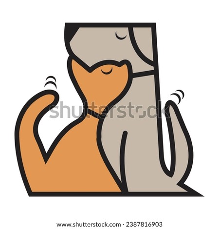 cat dog logo design template vector graphic branding