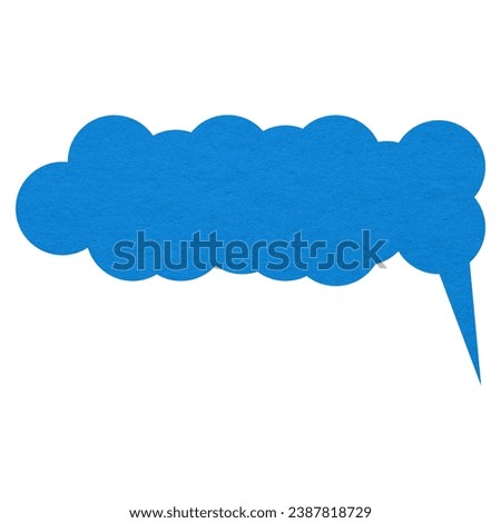 Blue thought bubble isolated on a white background. Blank speech bubble.