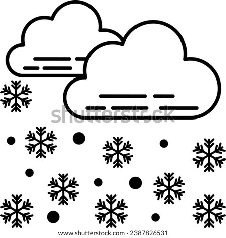 dark clouds with snowflakes Concept, Winter snow weather forecast vector icon design, Winter Game Element symbol, Snowboard Equipment Sign, competitive sports activity stock illustration