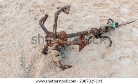 Ship anchor, old anchor, boat anchor image