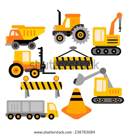 Construction truck vector clip art in yellow and black.