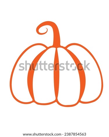 Pumpkin Thanksgiving clip art design for T-shirts and apparel, pumpkin thanksgiving autumn fall art on plain white background for postcard, icon, logo or badge