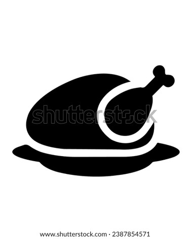 Turkey Thanksgiving clip art design for T-shirts and apparel, cooked turkey thanksgiving art on plain white background for postcard, icon, logo or badge