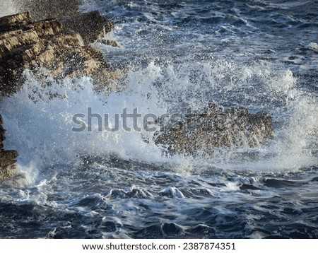 Nature, sea, wave, Istria, Croatia, holidays, bathing area Royalty-Free Stock Photo #2387874351
