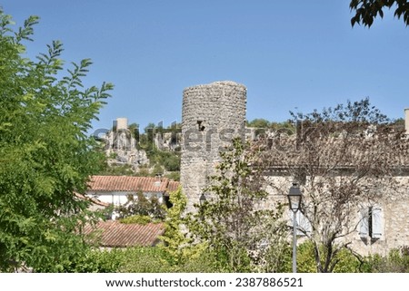 Ardèche, mountain, Pont-D'Arc valley, river, the Alps Haut de Provence, Village, church, old stones