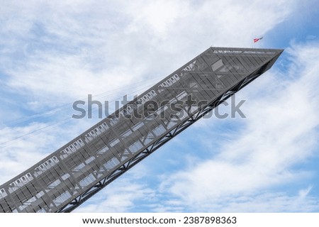 A picture of the top of the Holmenkollen Ski Jumping Hill in Oslo.