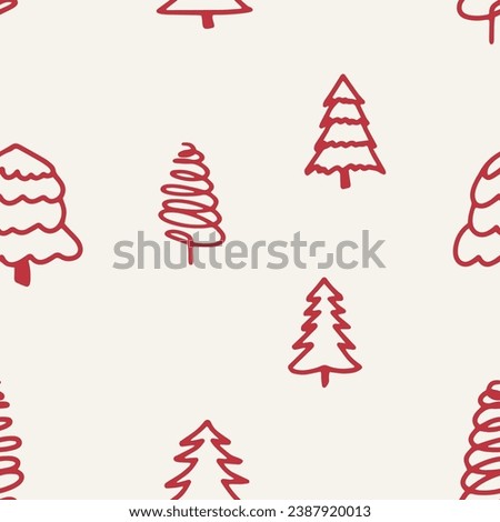 Christmas tree. Seamless pattern of firs. Spruce for package design. Vector holiday background