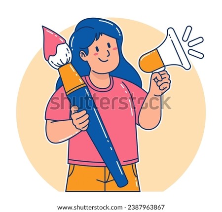 Young Woman holding paint brush