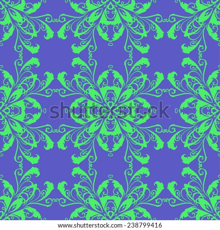 Beautiful seamless background with geometric and floral patterns and swirls