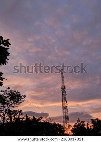 BTS Tower with sunset views in Banjarnegara Indonesia January 10 2023