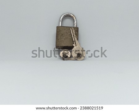 The brass padlock is thick, strong and durable.