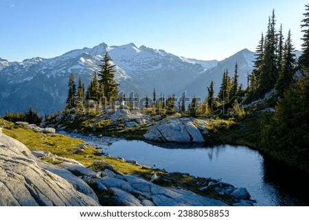 Mt Daniel and Robin Lake. 
Alpine Lakes Wilderness. Cascade mountains, Washington Royalty-Free Stock Photo #2388058853