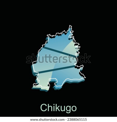 Map City of Chikugo design, High detailed vector map - Japan Vector Design Template, suitable for your company
