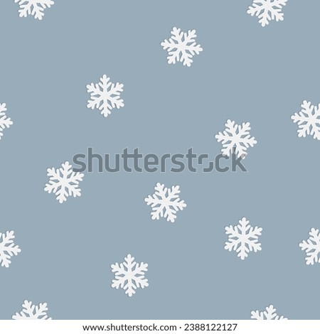 seamless pattern of snowflakes on a blue background